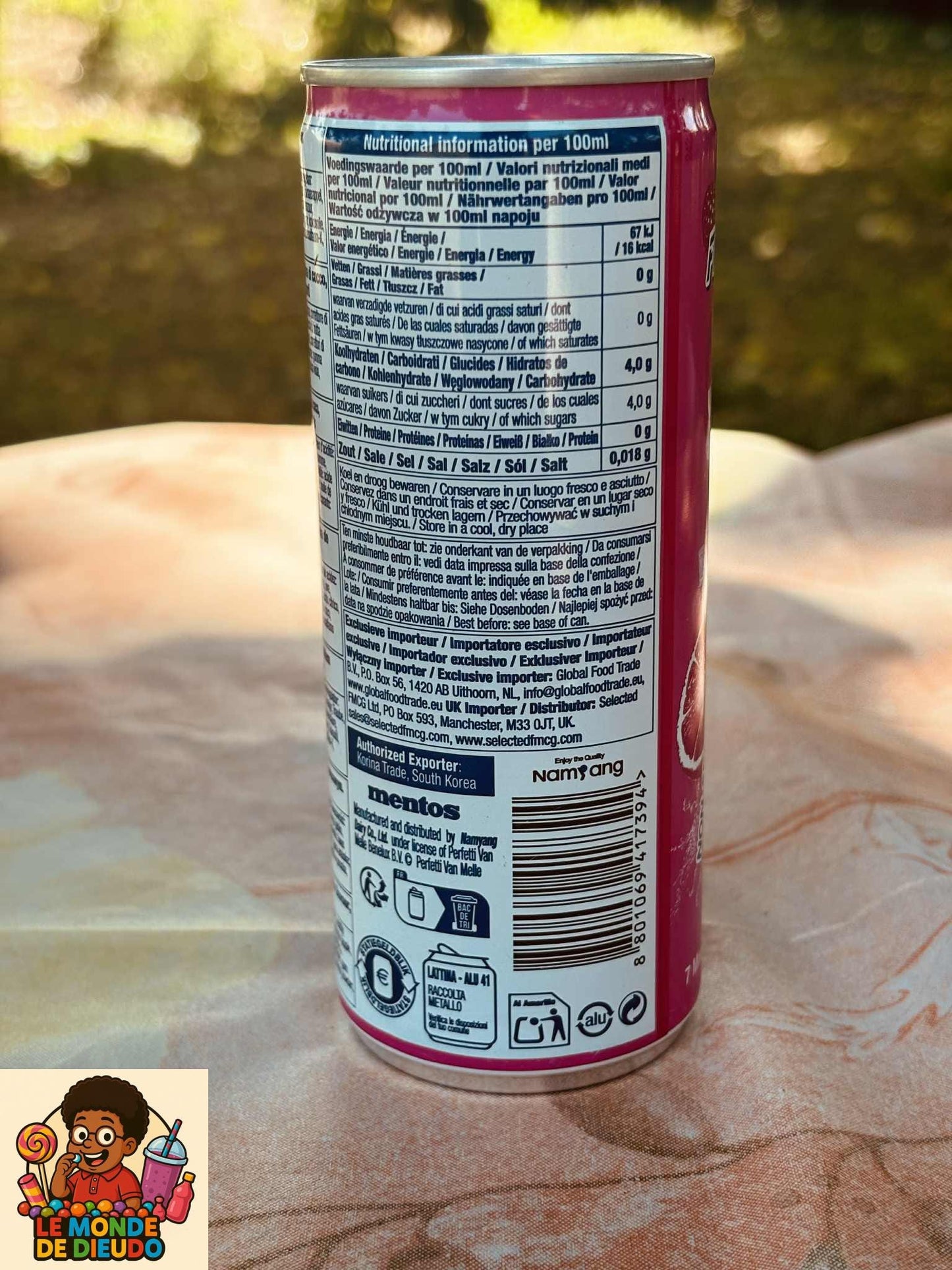 Boisson Gazeuse De L'Europe Mentos Fruity Mix 240ML Neuf